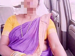 My Indian maid's dirty Telugu talk during wild car sex