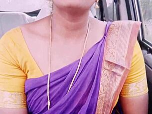My Indian maid's dirty Telugu talk during wild car sex