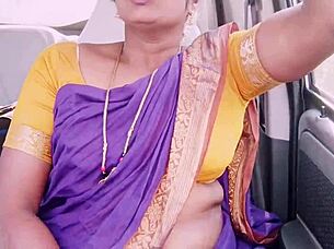 My Indian maid's dirty Telugu talk during wild car sex