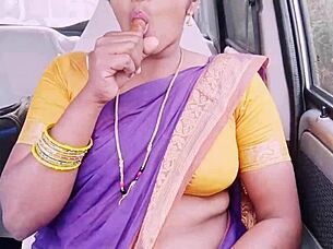 My Indian maid's dirty Telugu talk during wild car sex