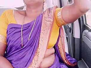 My Indian maid's dirty Telugu talk during wild car sex