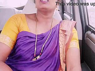 My Indian maid's dirty Telugu talk during wild car sex