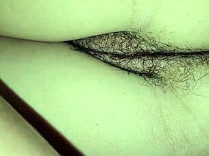Hot Latina's hairy tight pussy creampie close-up fuck