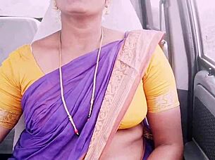 My Indian maid's dirty Telugu talk during wild car sex