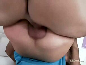 slut screams in gangbang ecstasy from triple anal and squirting