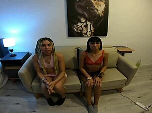 first threesome with two party latinas halloween fun