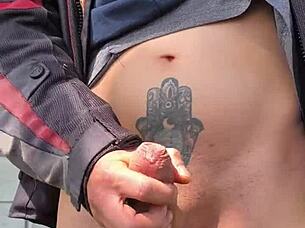 does my hard cock throb watching me masturbate outdoors?