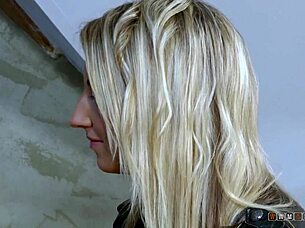 petite blonde licks cum after wild cowgirl ride