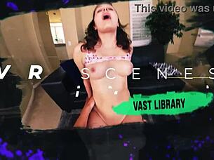 Slim tattooed babe Dylan Moore slurps and rides massive cock sideways