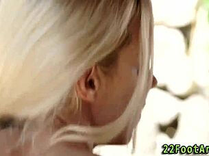 Interracial Footjob Fetish Ends with Babe's Feet Covered in Thick Cumshot