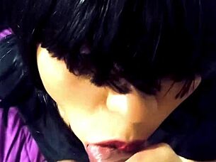 Teen lips wrap sloppy around cock for cum 😍👅