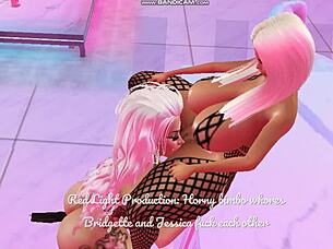 busty blonde bimbo bridgette and jessica fuck tits wildly