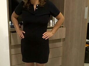 milf returns from beach masturbates hairy pussy creampie cum