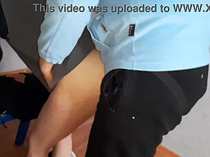 stepmom surprises me doggystyle while wallpapering her wet hairy pussy
