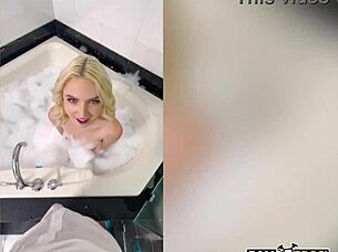 i grab stepsis britt blair's camera to film her gagging on my dick