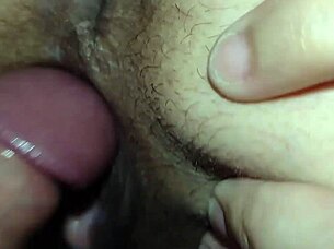 Skinny latina milf wife stretches ass on huge cock pov