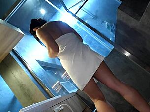 japanese housewife vibes trimmed pussy solo in hot spring