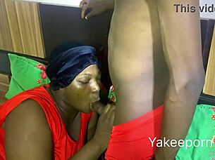 wanna see this horny lady pound the hotel attendant's monster cock?