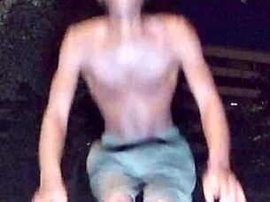 Cute skinny milf picks up massive black cock for gym fun