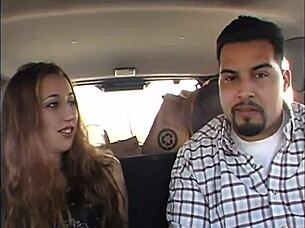 Barefoot Pregnant Wife! Big tits bounce in car doggystyle cum facial!