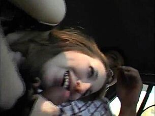 Barefoot Pregnant Wife! Big tits bounce in car doggystyle cum facial!