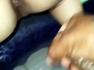 huge creampie blasts deep in her ass then she pushes it out