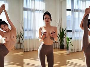Korean ai-generated yoga dancing blowjob