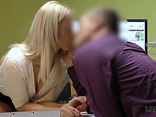 loan guy skips license check for hot office blowjob 😏💦