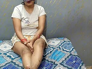 Young bride sucks huge cock doggystyle creampie with dirty indian talk