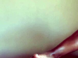 ebony babe's juicy footjob on massive black cock tempts perfectly