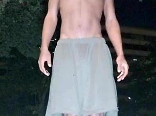 Cute skinny milf picks up massive black cock for gym fun