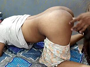 Young bride sucks huge cock doggystyle creampie with dirty indian talk