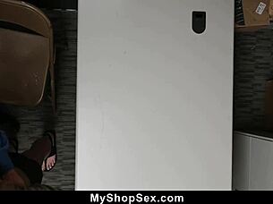 Specific Teen Shop Girl Inspected for Stolen Goods in Tight Pussy Check
