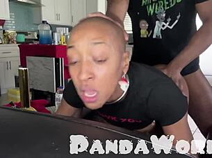 skinny bald ebony whore bent over for bbc ass destroying