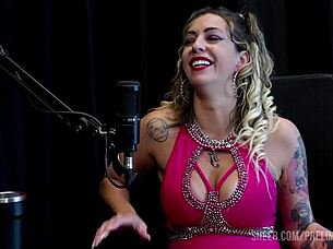 julia fontanelli's hottest podcast moments with bia hot part 2 in sheer red lingerie and outdoor play