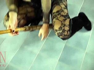 Halloween Witch Black Playboy Bunny Regina Noir Backstage Strip