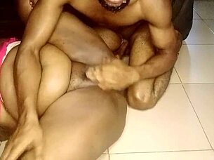 Ebony milf's wet juicy cunt creampied after licking his load