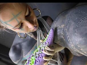 tranny ass fisted by tattooed dominatrix goth alt couple