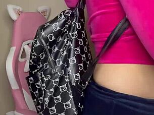 Hot schoolgirl teases older man tight shaved pussy