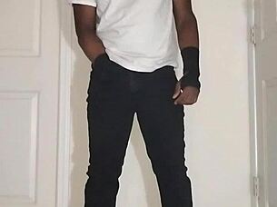 Clothed jeans wrestling jerk off instructions with wristbands