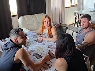 morning coffee turns into brazilian couple swap orgy