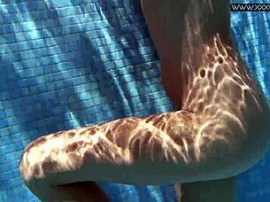 Very hot Russian babe mary kalisy poses nude by the pool