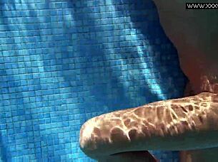 Very hot Russian babe mary kalisy poses nude by the pool