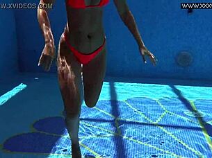 Very hot Russian babe mary kalisy poses nude by the pool