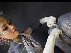 tranny ass fisted by tattooed dominatrix goth alt couple