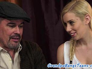 busty teen gets doggystyled hard by experienced older man