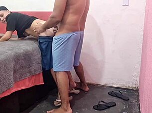 gorgeous latina shemale takes full anal pounding