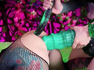 ksu colt's huge ass machine-fucked to lesbian anal creampie orgasm