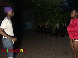 Chubby Ebony Neighbor's Oiled Big Tits and Ass in Close-Up Sports Sex