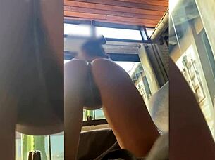 Petite teen milf anal cumshot rocks outdoor public adventure 💦🍑